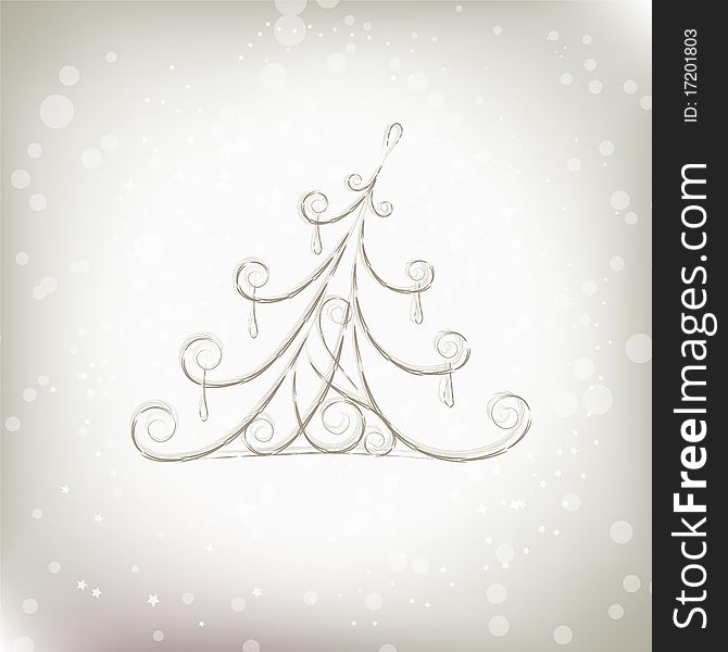 Christmas tree beautiful for your design, vector illustration