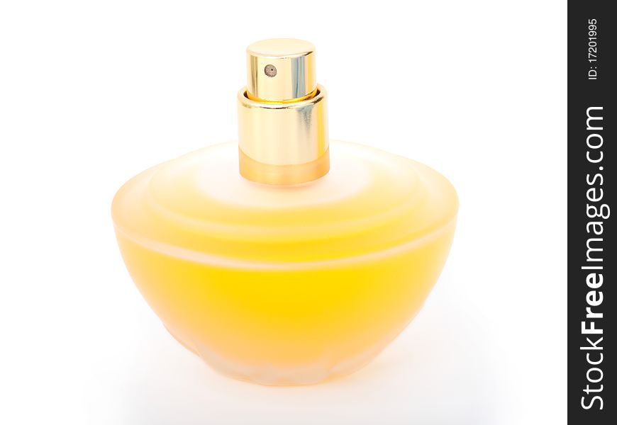 Yellow beautiful bottle of perfume