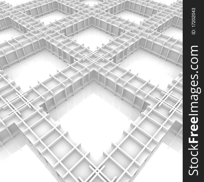 The initial stage of the architectural structure. 3d computer modeling