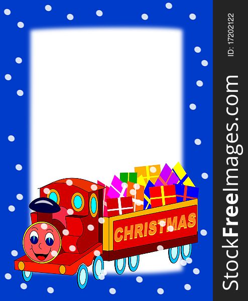 Frame With Christmas Train