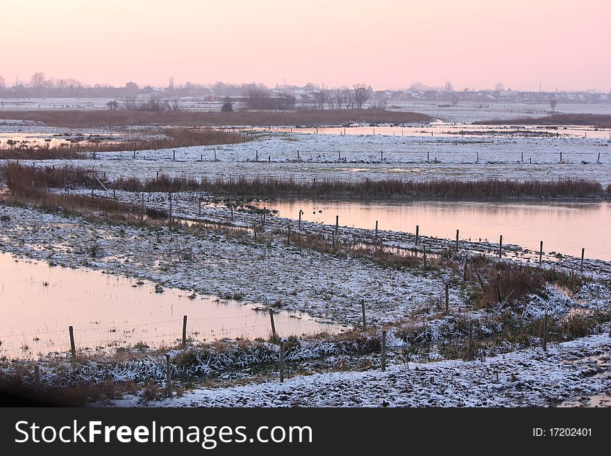 Nice zig zag winter sight durings past winter days in Oudenburg.Be. Nice zig zag winter sight durings past winter days in Oudenburg.Be