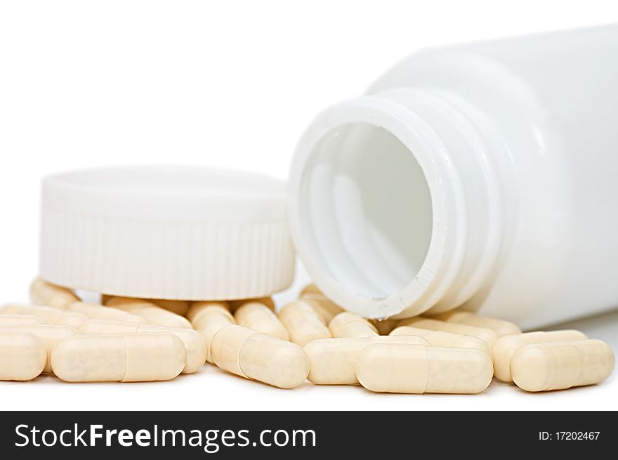 Packs of pills isolated over white. Packs of pills isolated over white