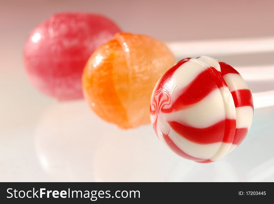 Colorful appetizing lollipops close-up Horizontal orientation