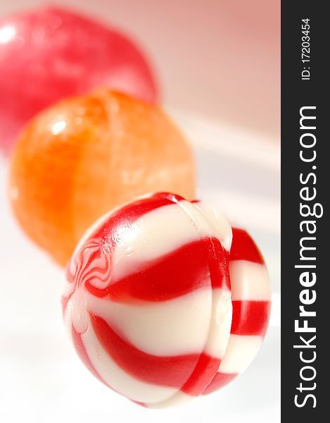 Colorful appetizing lollipops close-up Vertical orientation