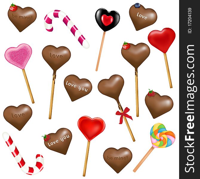 Lollipops And Sweets. Vector