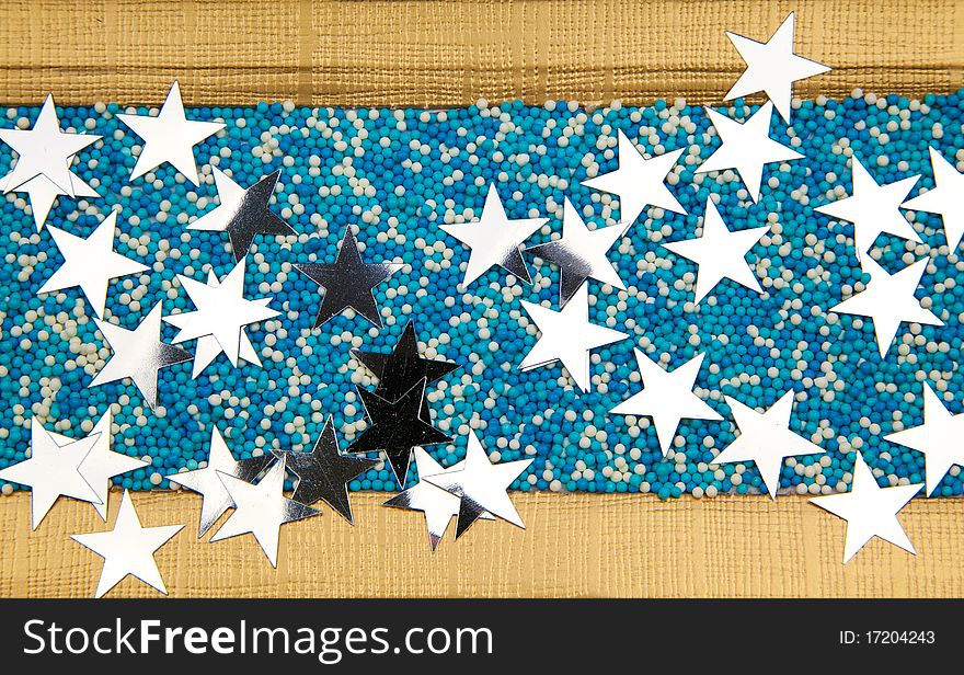 Blue And Golden Background With Stars