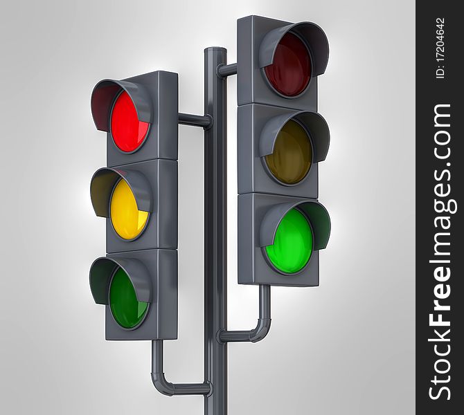 Traffic lights  isolated on white background