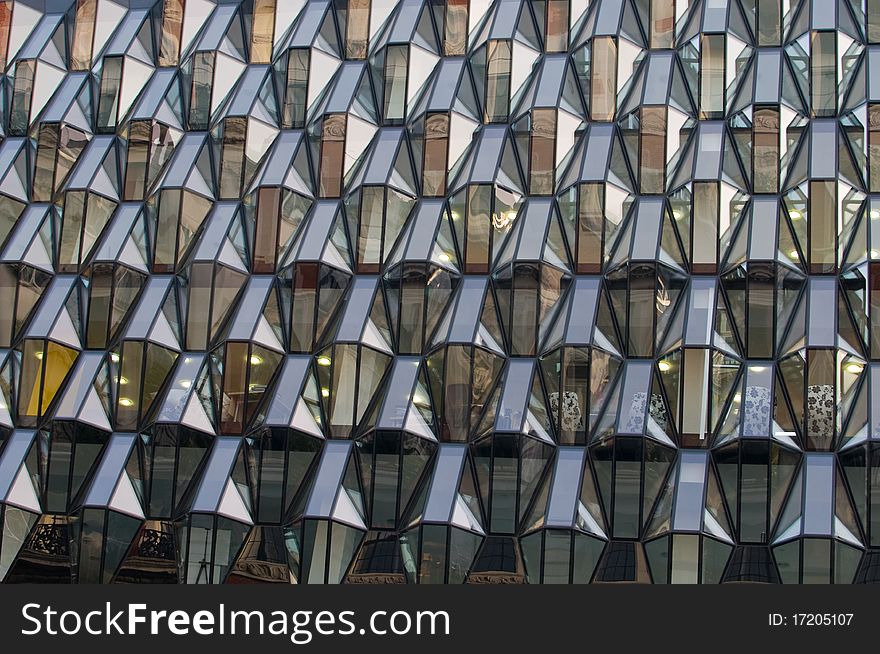 Abstract pattern of windows in Oxford street shop London