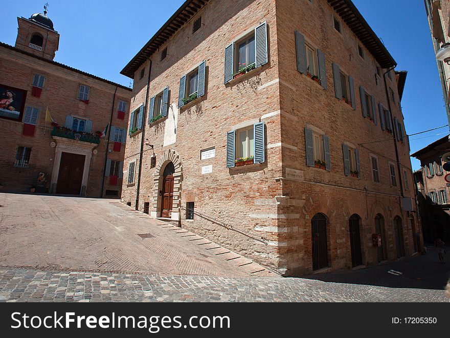 The square in front of Palazzo Ducale in Urbino. The square in front of Palazzo Ducale in Urbino