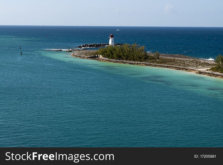 Light house in the caribbean island of nassau