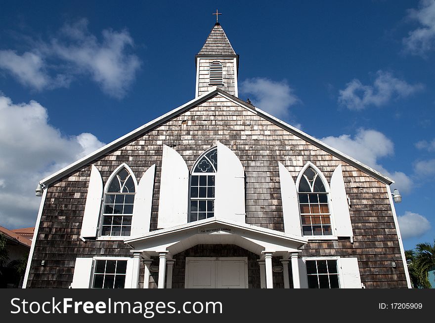 Old historic church facade circa 1800's on the island of St. Martin. Old historic church facade circa 1800's on the island of St. Martin