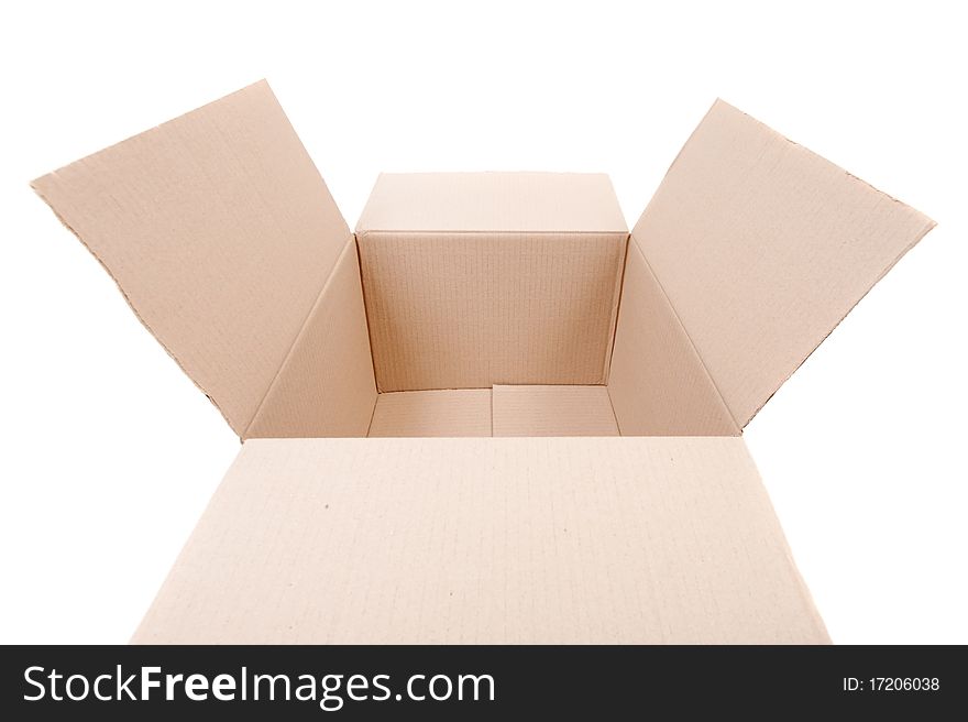 Cardboard box isolated WHITE BACKGROUND