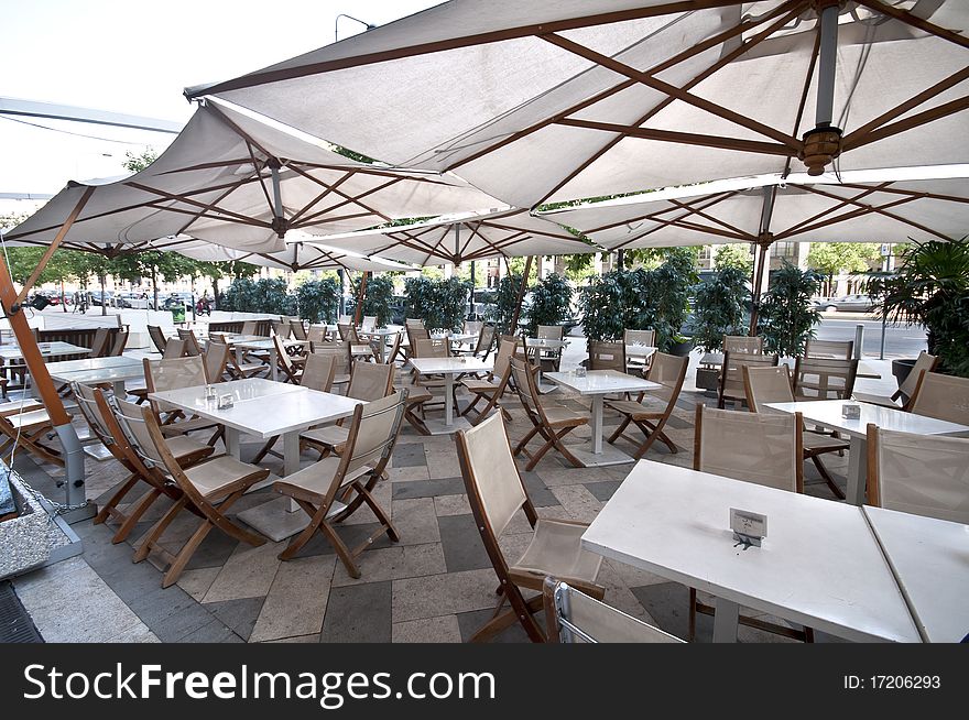 Armchairs and chairs for outdoor bar and restaurant with gazebo. Armchairs and chairs for outdoor bar and restaurant with gazebo