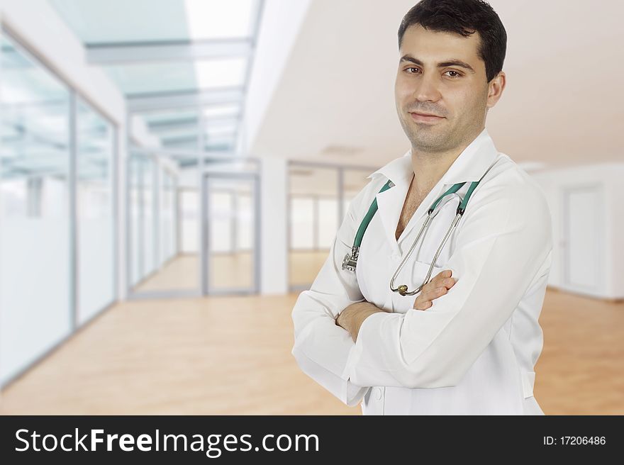 Medical doctor with stethoscope