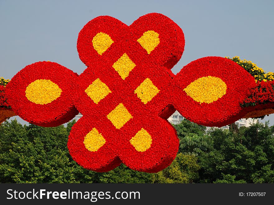 Symbol Of Chinese Knot Made By Flowers