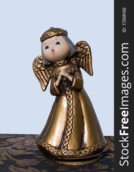 Christmas angel music box with white background