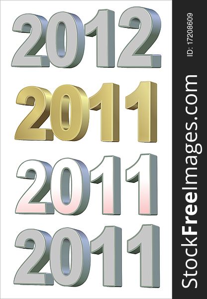 2011, 2012 title for design, vector illustration