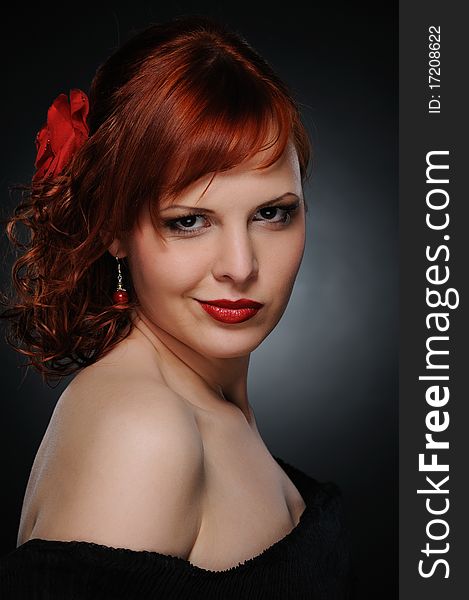 Beautiful redhead woman