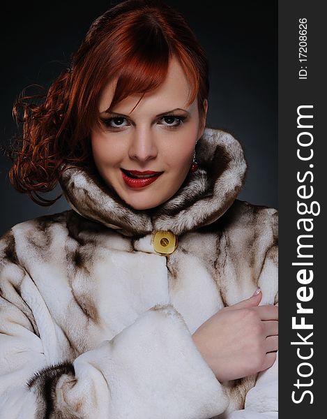 Woman with fur coat