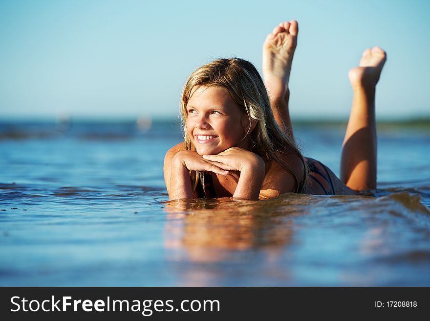 Girl Relaxing In The Water