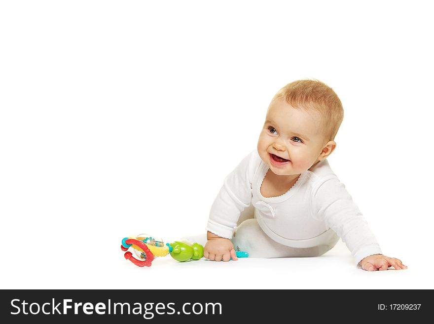 Adorable baby isolated on white background