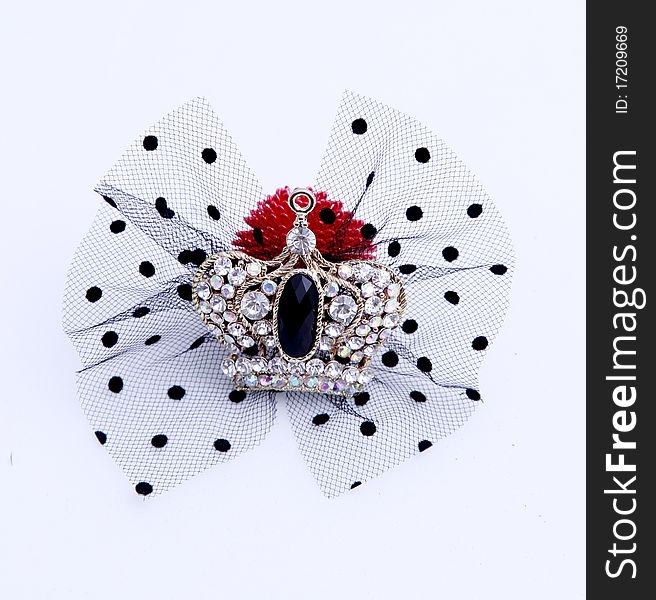 Red flowers black gauze small diamond crown headdress. Red flowers black gauze small diamond crown headdress