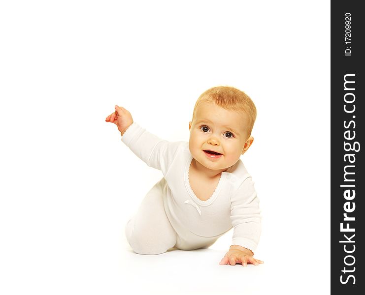Adorable baby isolated on white background
