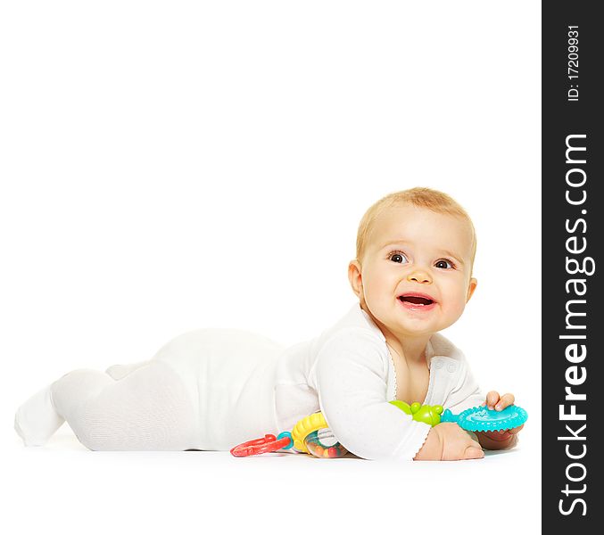 Adorable baby isolated on white background