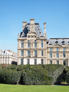 Louvre Museum With Garden Stock Photo