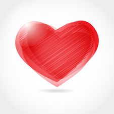 Abstract Red Heart. Royalty Free Stock Photo