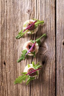 Anchovy Canapes Royalty Free Stock Photography Anchovy Canapes Royalty Free Stock Photography