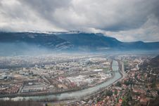Beautiful Grenoble From Bastille, France Royalty Free Stock Images