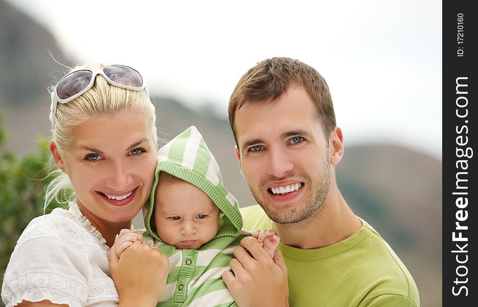 Happy family outdoors