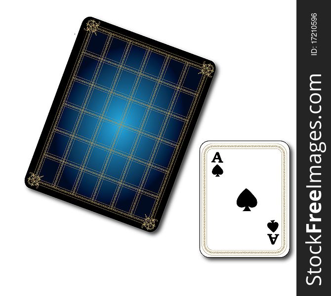 Poker Spades Card that designed blue in color