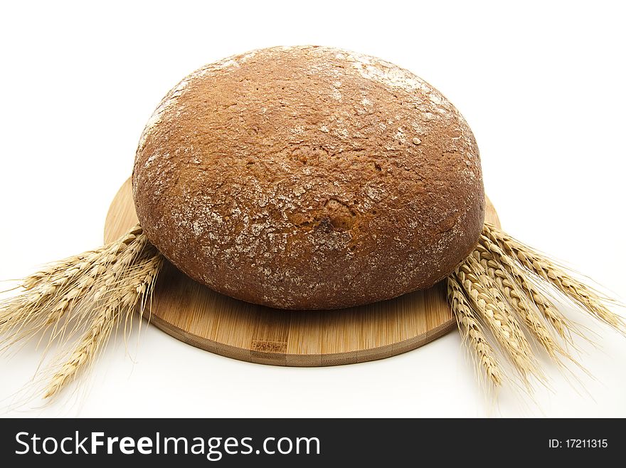 Round Bread With Wheat Ears