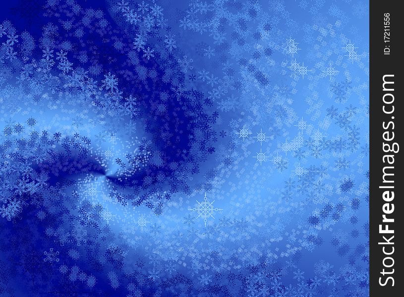 Dark blue christmas background with snowflakes.