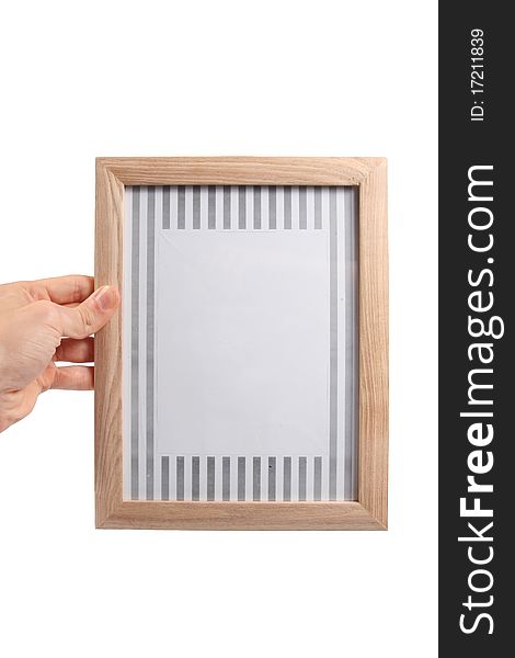 Hand hold blank photo frame