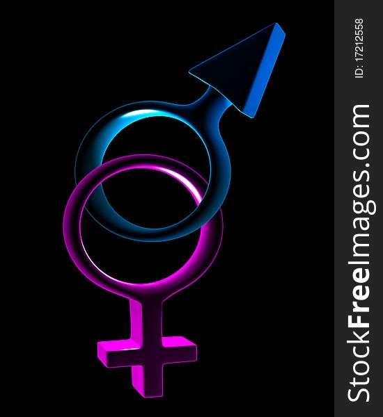 Man S And Female Symbols 3D Isolated