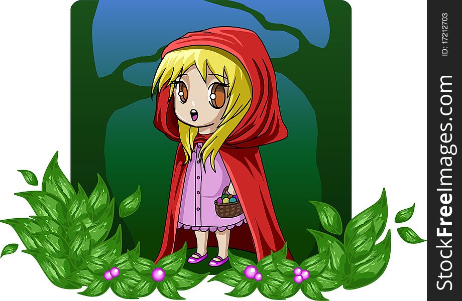 Story illustration of little red riding hood. Story illustration of little red riding hood