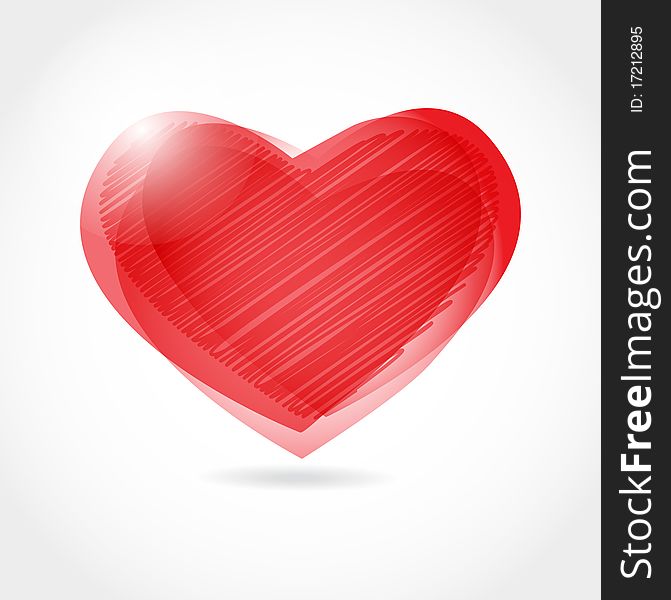 Abstract red heart. Vector illustration