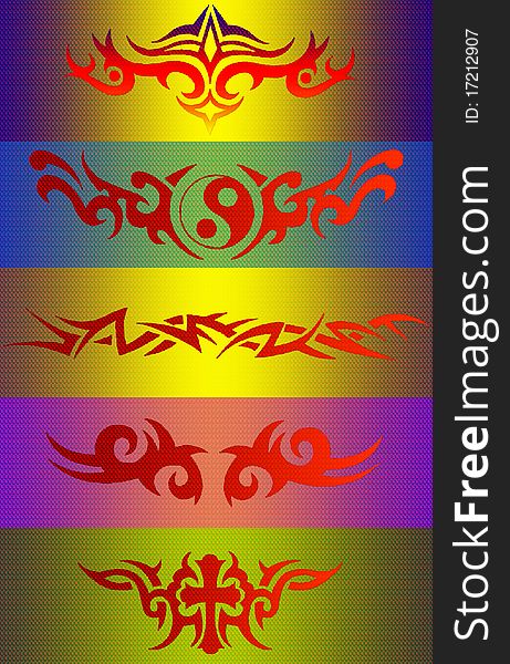 Background tattoo color drawing elements