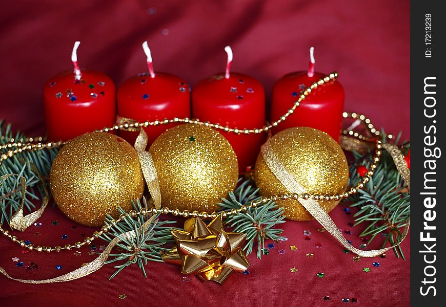 Advent decoration with candles ready on time of Advent