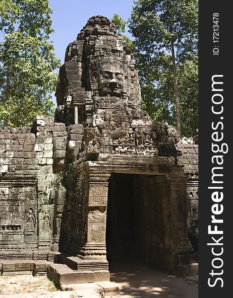 Preah Khan Wall Tunnel Entrance, Angkor, Cambodia