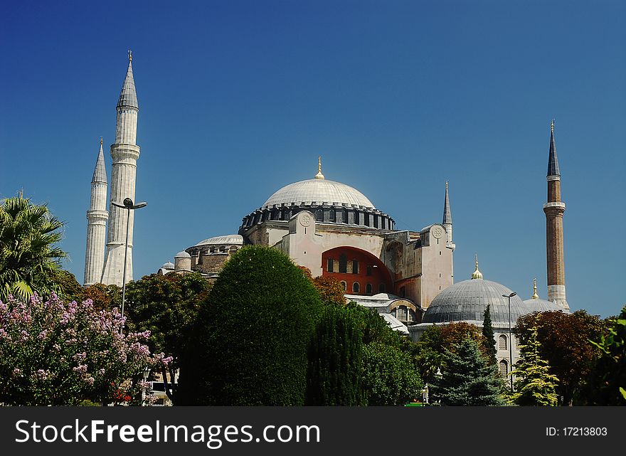 hagia sofia museum and sultanahmet square. hagia sofia museum and sultanahmet square