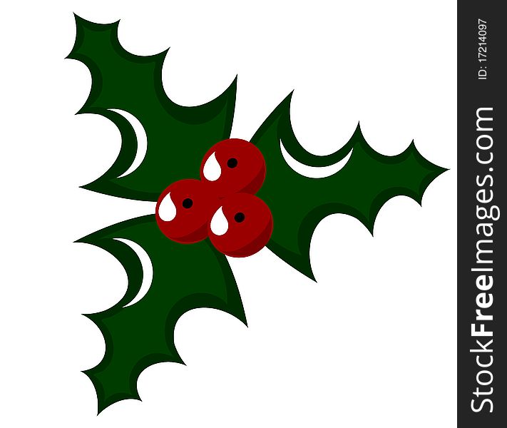 Holly berry - symbol of Christmas. Vector illustration. Holly berry - symbol of Christmas. Vector illustration