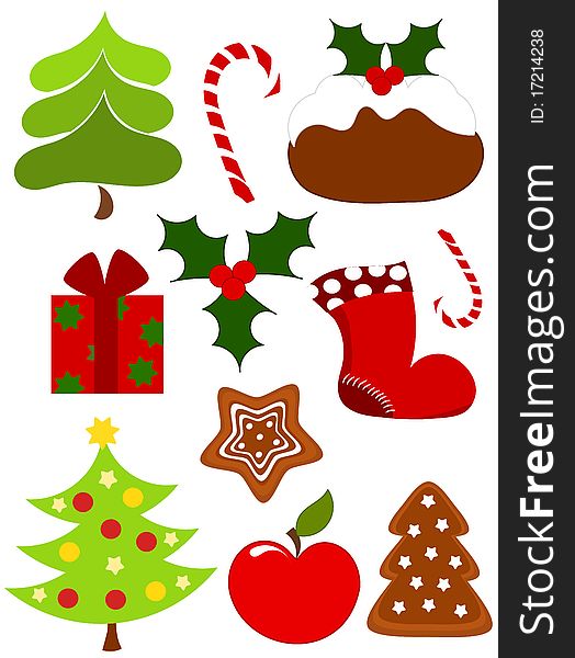Christmas collection of icons. Vector illustration. Christmas collection of icons. Vector illustration