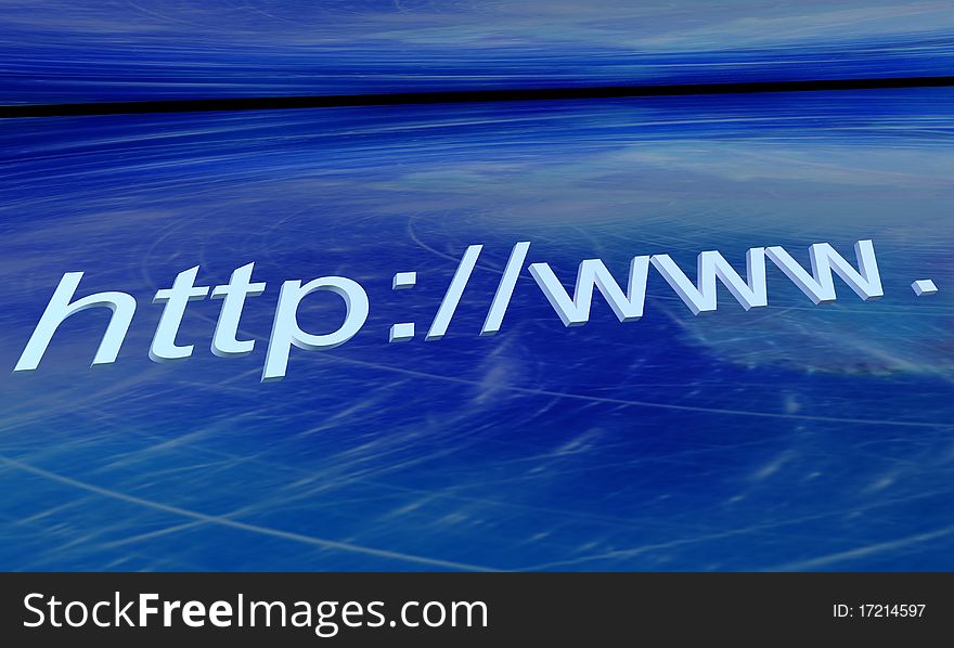 World white web text on a blue background. World white web text on a blue background