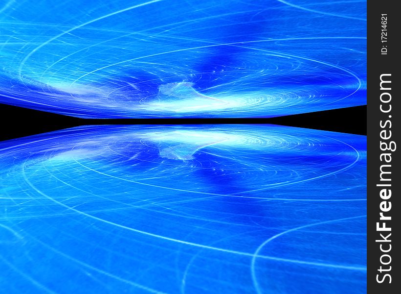 Infinite wall as a blue background with light