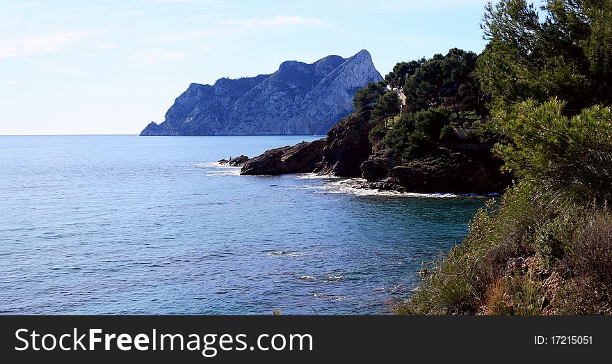 Coast of Calpe: north side of the PeÃ±on de Ifach