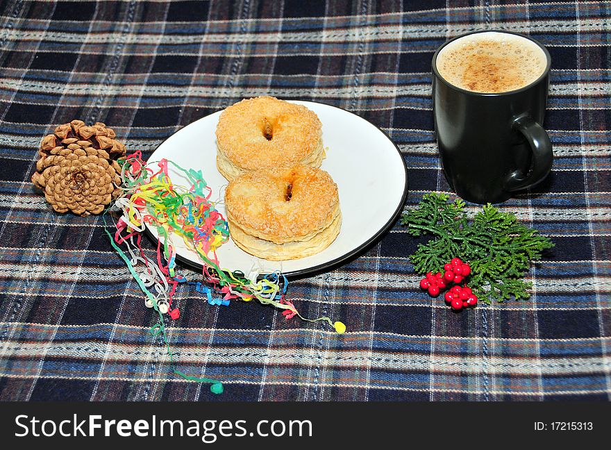 Scottish Mince Pie And A Cup Of Coffee